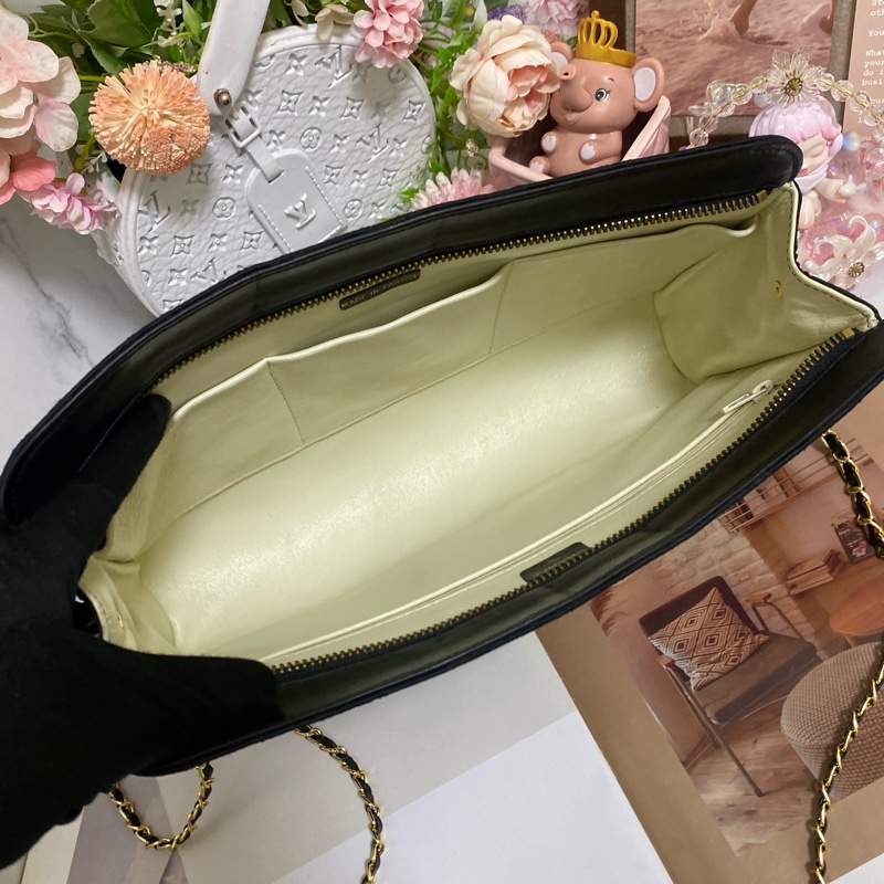 𝙲𝕙𝕒𝕟𝕖𝕝 手拿包鏈條包緞面小牛皮 稀有絕版🏅-13