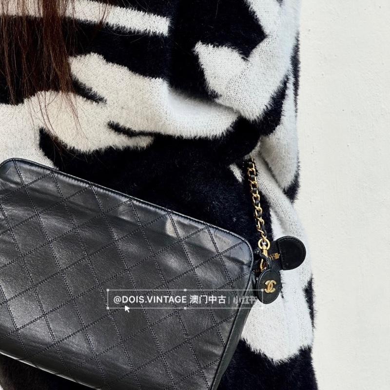 𝙲𝕙𝕒𝕟𝕖𝕝 手拿包鏈條包緞面小牛皮 稀有絕版🏅-16