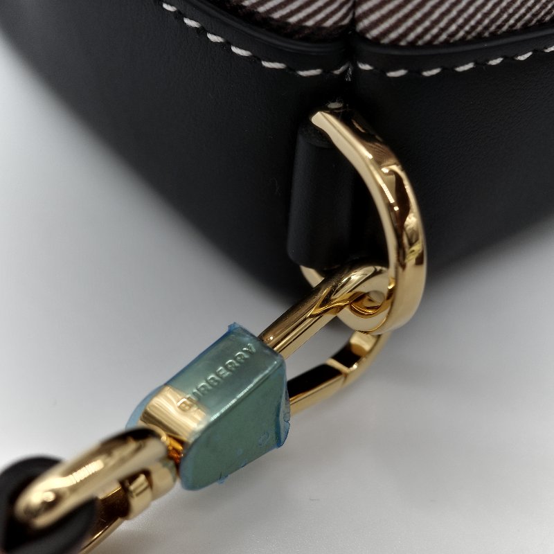 BURBERRY 巴寶莉 經典格紋帆布拼皮革單扣迷你後背包-10