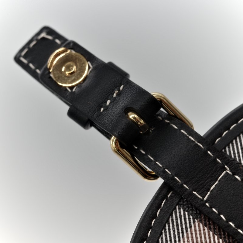 BURBERRY 巴寶莉 經典格紋帆布拼皮革單扣迷你後背包-13