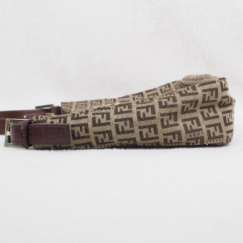 FENDI Vintage Zucchino Hobo Shoulder Bag 經典菸草棕色配深啡皮革-3