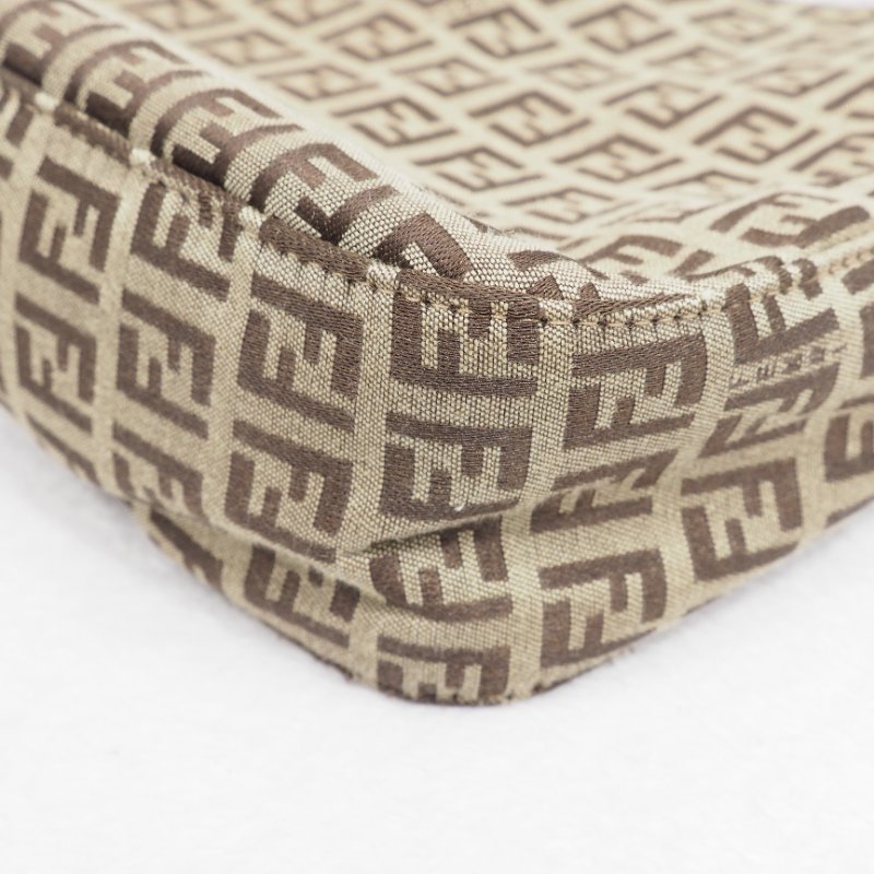 FENDI Vintage Zucchino Hobo Shoulder Bag 經典菸草棕色配深啡皮革-9