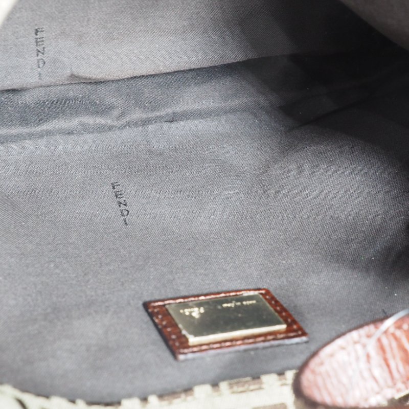 FENDI Vintage Zucchino Hobo Shoulder Bag 經典菸草棕色配深啡皮革-12