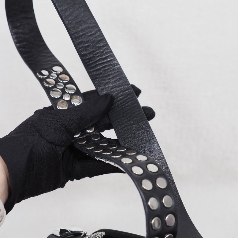 PRADA Tessuto Nylon Studded New Vela 尼龍拼皮革飾釘相機包-20