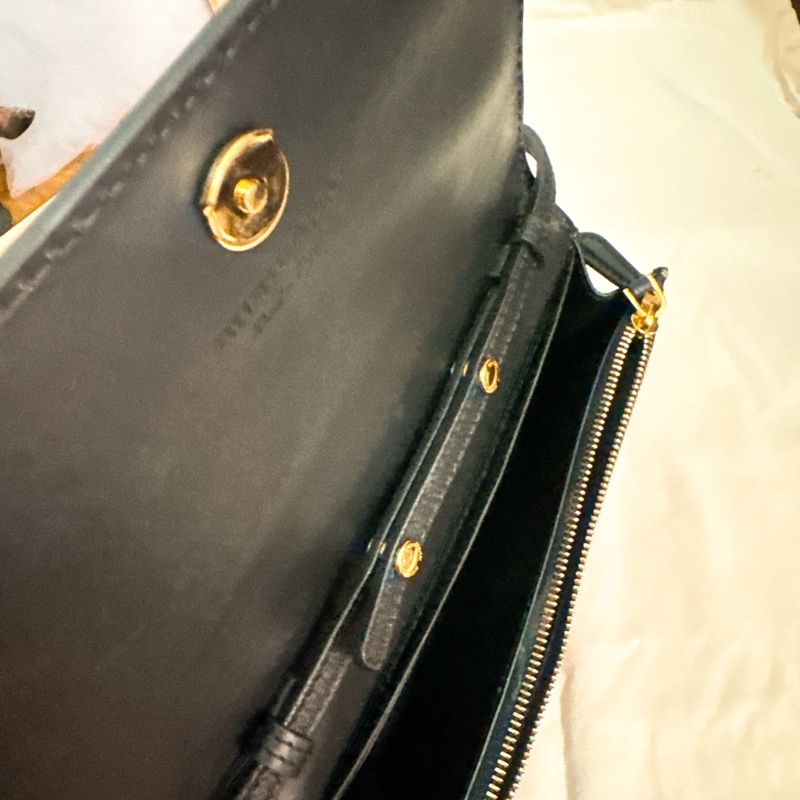 BURBERRY 巴寶莉 棉麻格紋拚皮革可拆手拿WOC斜背包(卡其x黑)-7