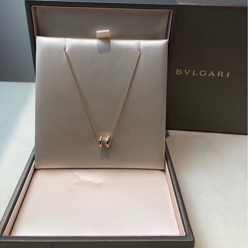 BVLGARI 18K玫瑰金B.zerol Necklace diamond pave 鑽石項鍊-0