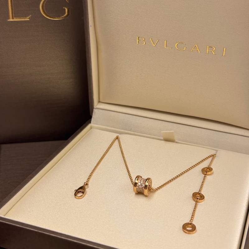 BVLGARI 18K玫瑰金B.zerol Necklace diamond pave 鑽石項鍊-1