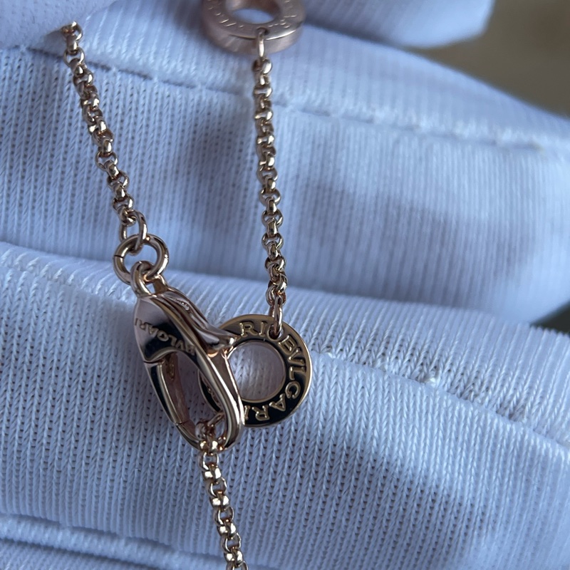 BVLGARI 18K玫瑰金B.zerol Necklace diamond pave 鑽石項鍊-11