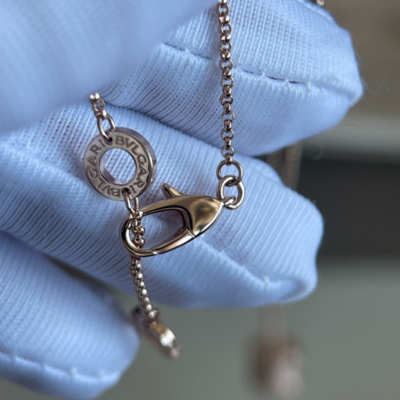 BVLGARI 18K玫瑰金B.zerol Necklace diamond pave 鑽石項鍊-12