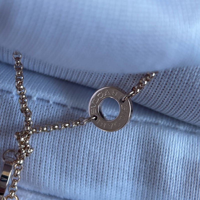 BVLGARI 18K玫瑰金B.zerol Necklace diamond pave 鑽石項鍊-14