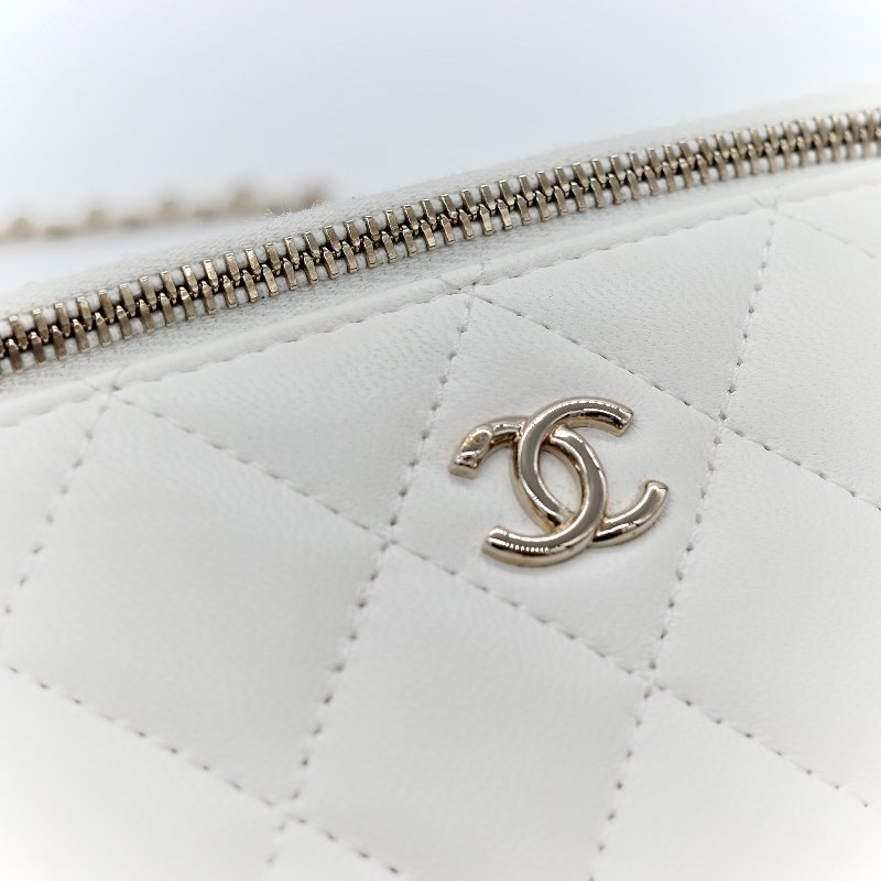 Chanel 香奈兒 白色 羊皮 足球鏈條包-6