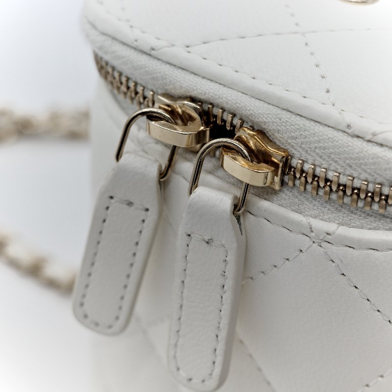 Chanel 香奈兒 白色 羊皮 足球鏈條包-7