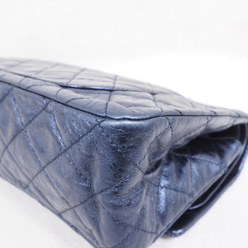 Chanel 2.55 Reissue Flap Bag 31cm 深藍色珠光-9