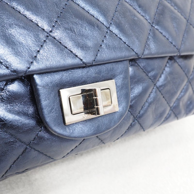 Chanel 2.55 Reissue Flap Bag 31cm 深藍色珠光-10