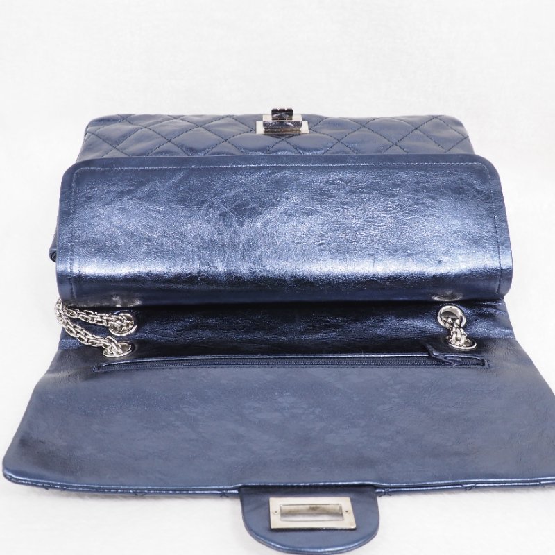 Chanel 2.55 Reissue Flap Bag 31cm 深藍色珠光-11