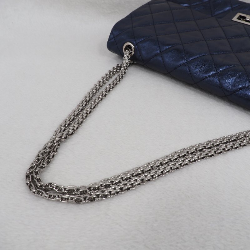 Chanel 2.55 Reissue Flap Bag 31cm 深藍色珠光-15