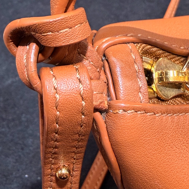 LOEWE mini Hammock Hobo 肩背斜背經典小牛皮包 焦糖色-39