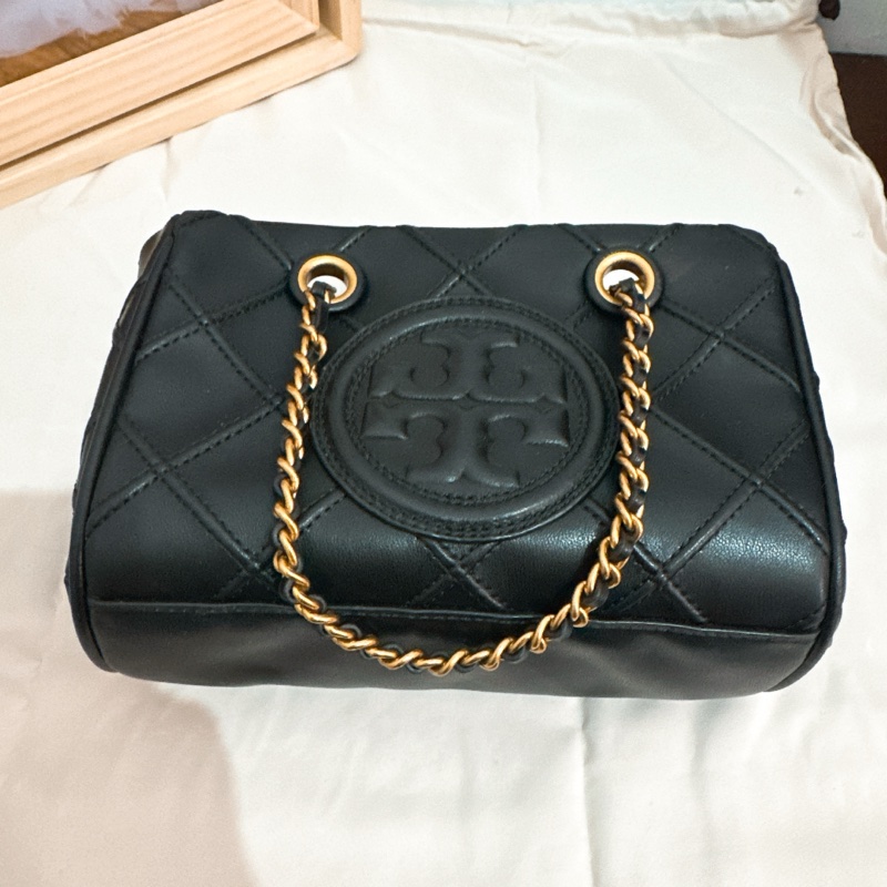 Tory Burch Fleming Mini 鍊條托特包｜納帕皮革｜手提斜背二用｜黑色-10