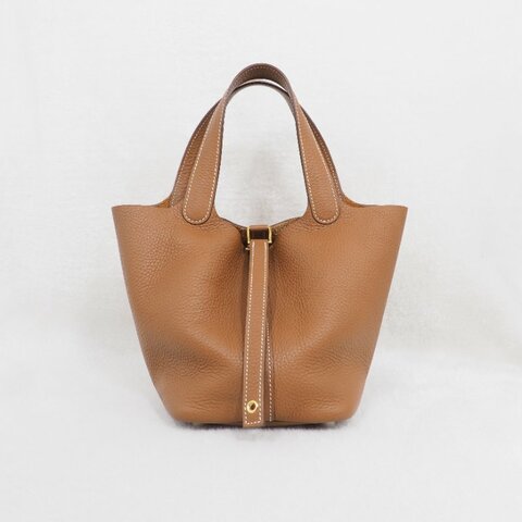 HERMES Picotin 18 金棕色金扣