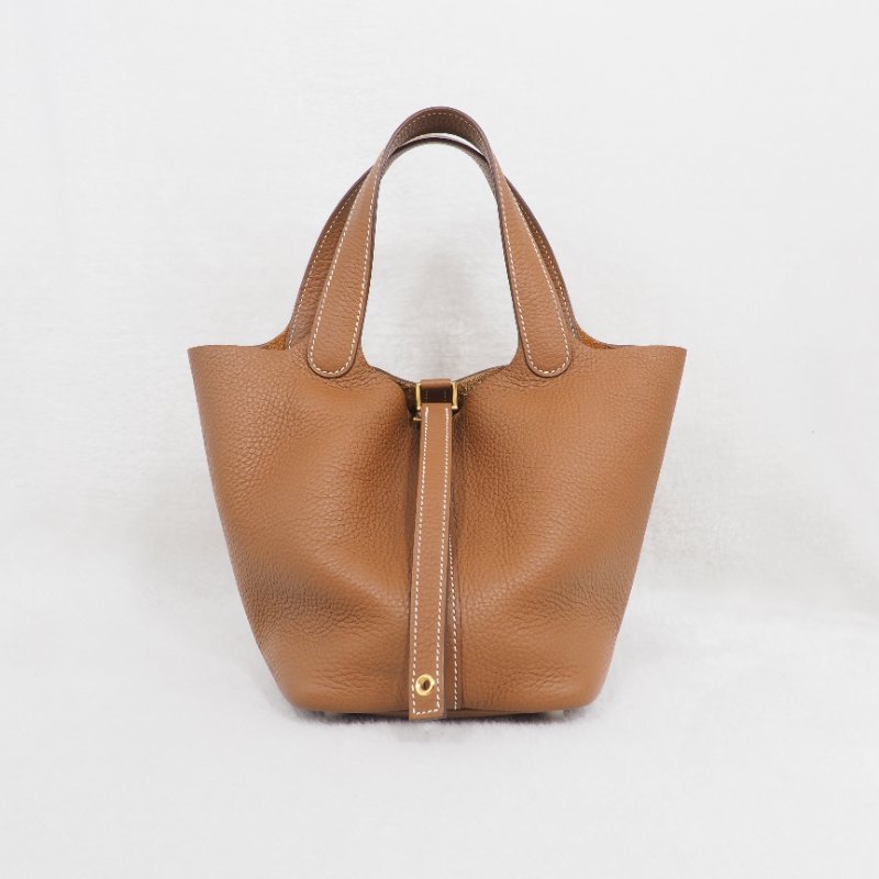 HERMES Picotin 18 金棕色金扣-0