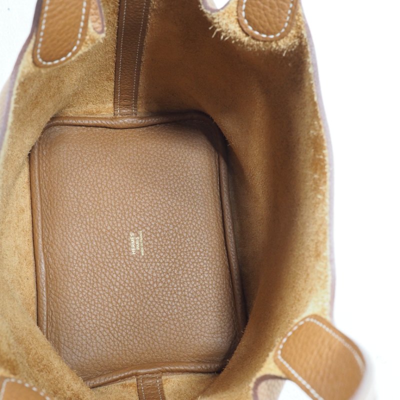 HERMES Picotin 18 金棕色金扣-10