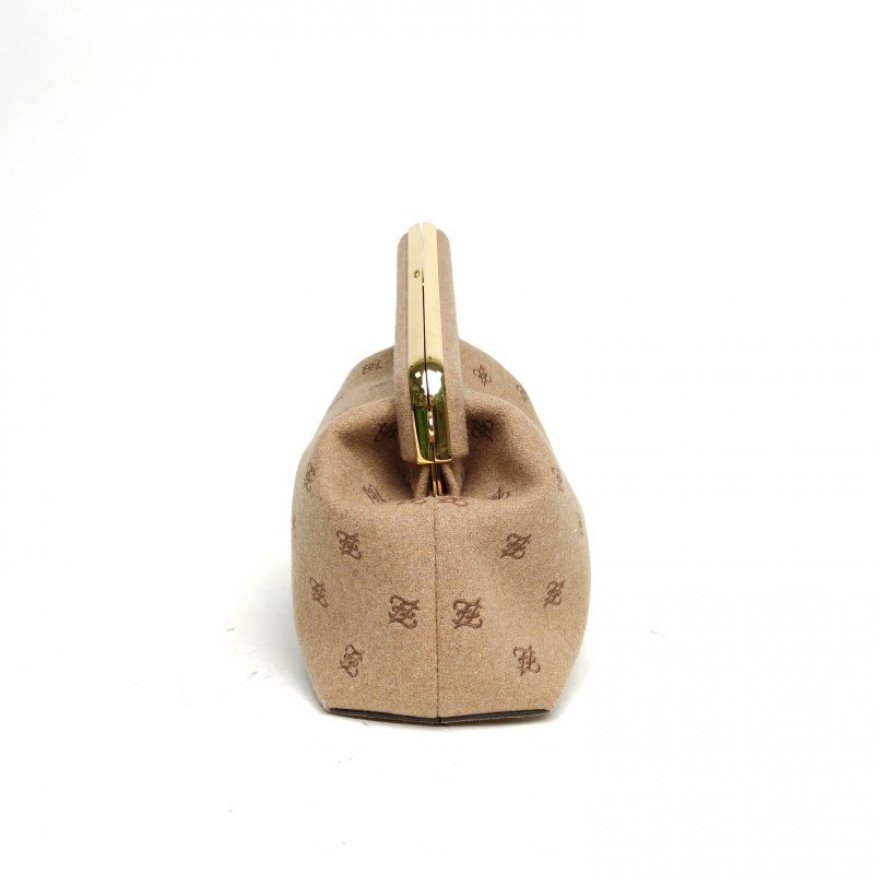 FENDI 棕色毛呢FirstF形搭扣單肩包肩背包-3