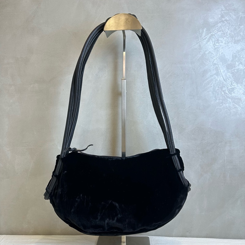 【赫蒂國際精品】Emporio Armani 亞曼尼 毛毛半月包 水餃包 vintage-2