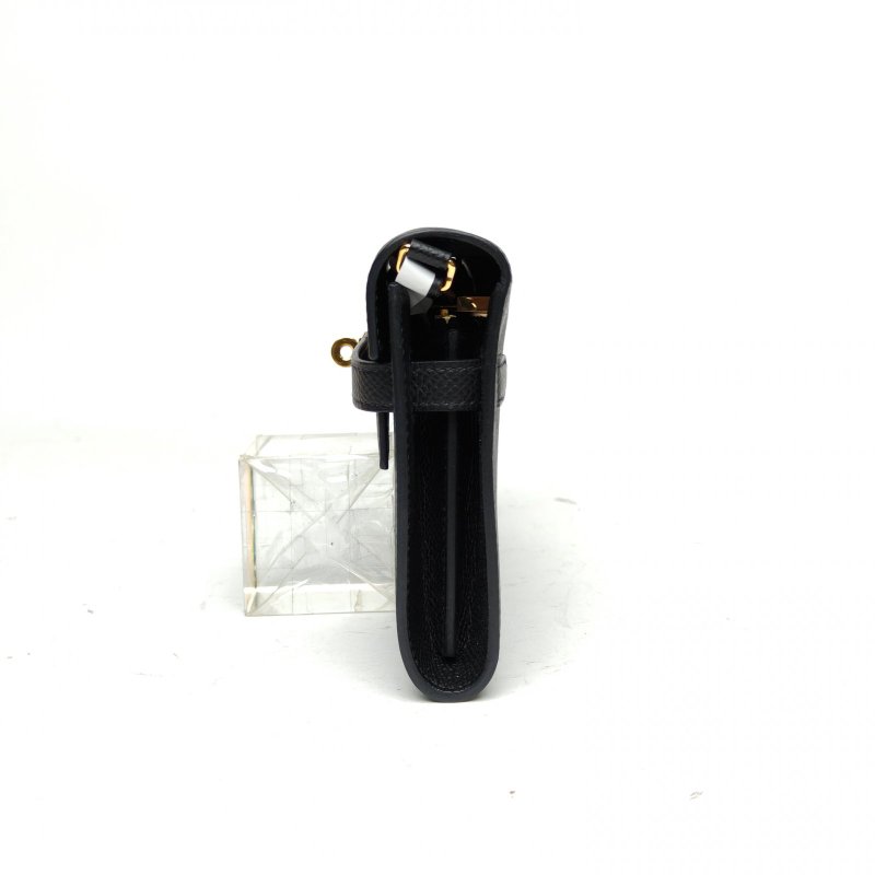 HERMES KellyLongToGo89黑色Epsom皮Y刻金扣肩背包-1