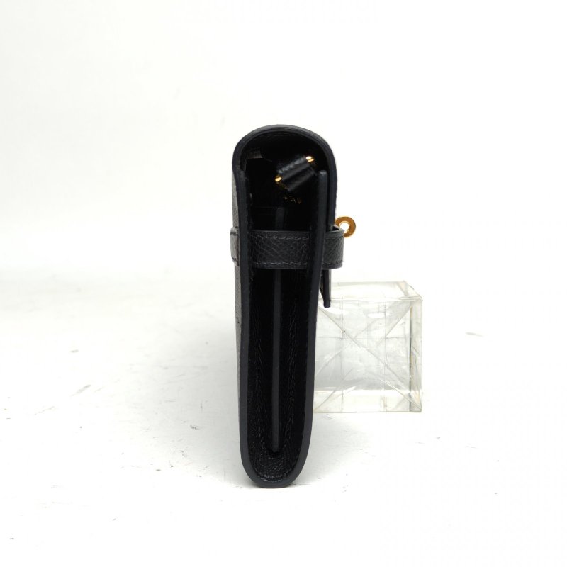 HERMES KellyLongToGo89黑色Epsom皮Y刻金扣肩背包-3
