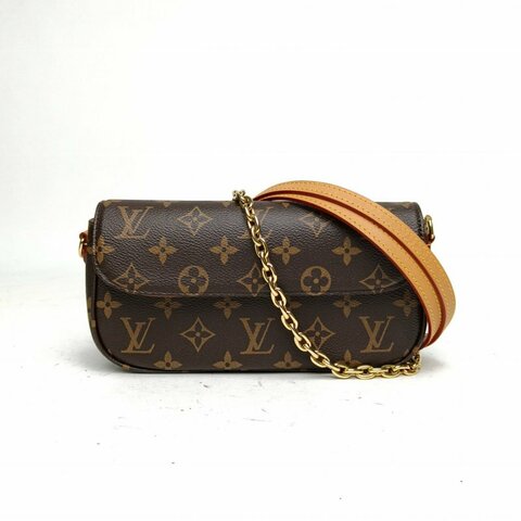 LOUIS VUITTON IVY鏈條腋下包老花PVC金扣晶片肩背包