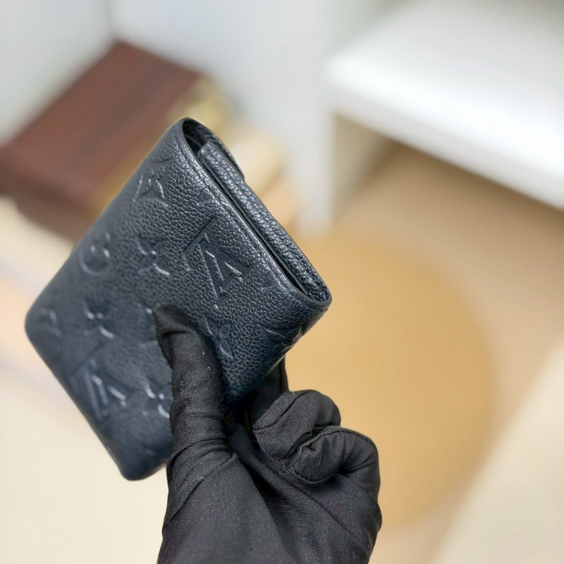 🏷LV 路易威登．Victorine 豆豆三折短夾 黑壓紋 M64060 芯片款-7