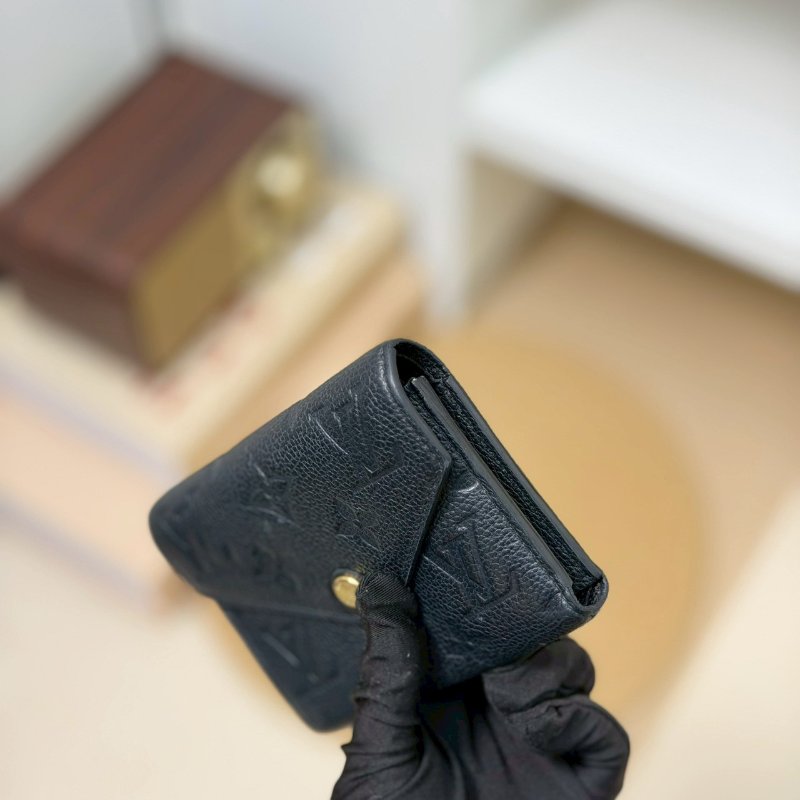 🏷LV 路易威登．Victorine 豆豆三折短夾 黑壓紋 M64060 芯片款-9