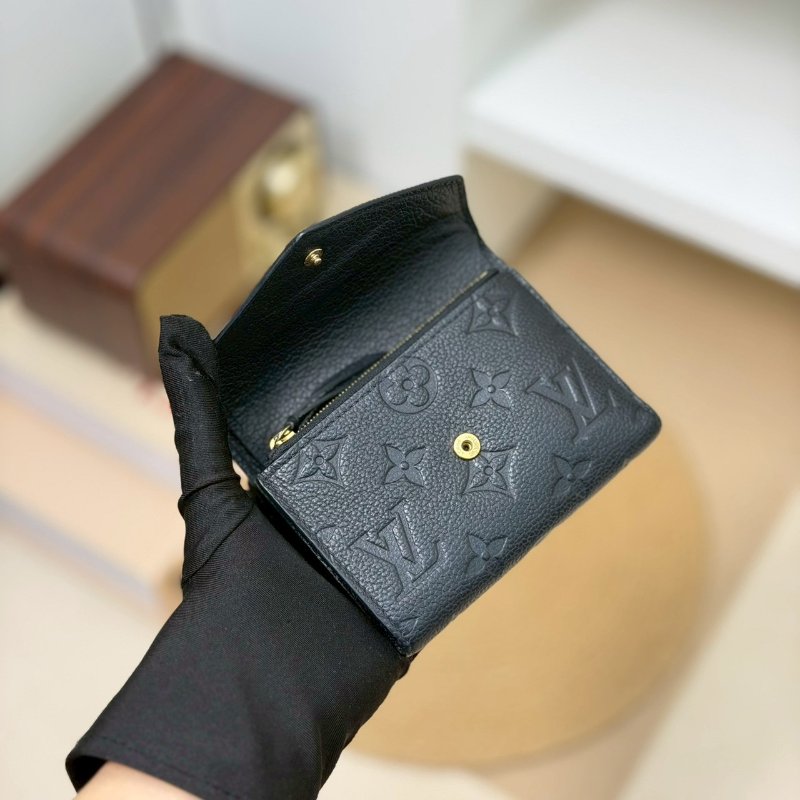 🏷LV 路易威登．Victorine 豆豆三折短夾 黑壓紋 M64060 芯片款-15