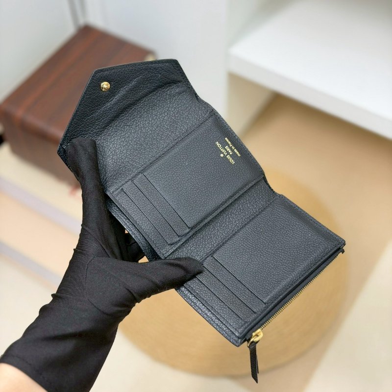 🏷LV 路易威登．Victorine 豆豆三折短夾 黑壓紋 M64060 芯片款-16