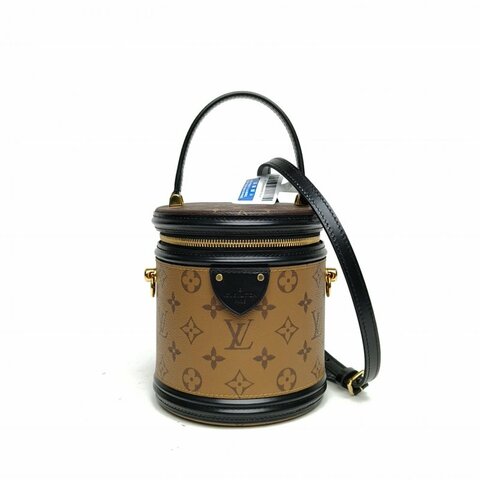 LOUIS VUITTON CANNES圓桶包拼色PVC晶片老花肩背包