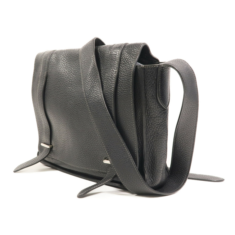 HERMES Clemence皮革Steve 27肩背袋Noir-2