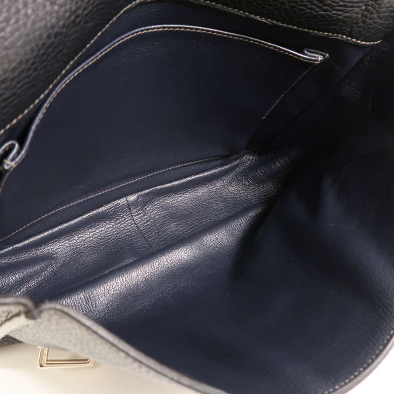 HERMES Clemence皮革Steve 27肩背袋Noir-4