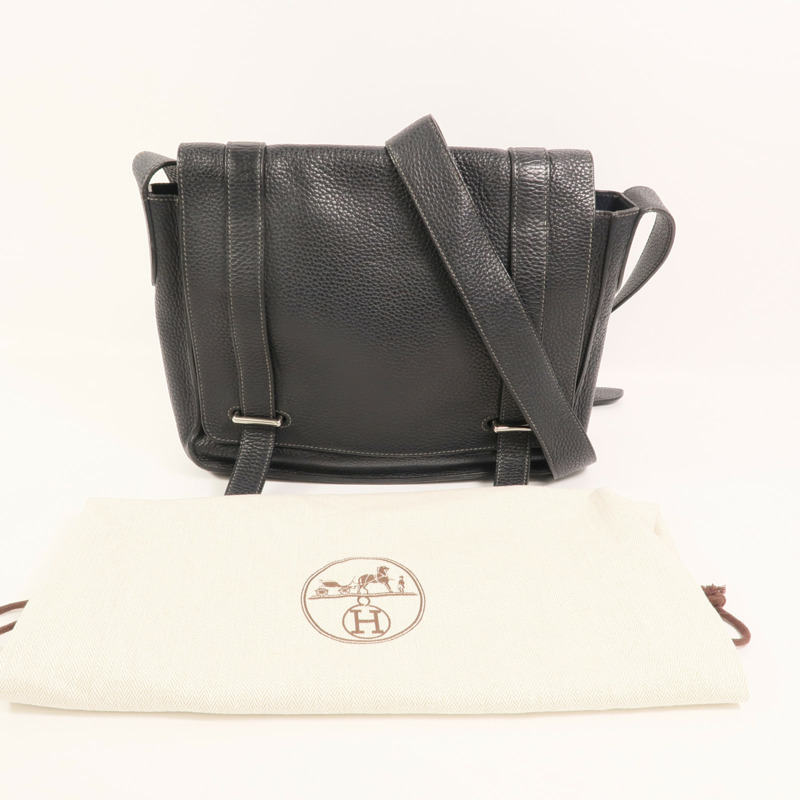 HERMES Clemence皮革Steve 27肩背袋Noir-8