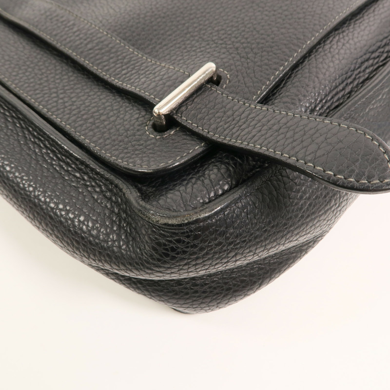 HERMES Clemence皮革Steve 27肩背袋Noir-10