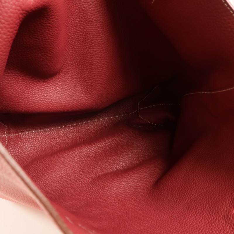 HERMES Clemence皮革Double Sens 36手挽袋Rouge H/Bougainville-4