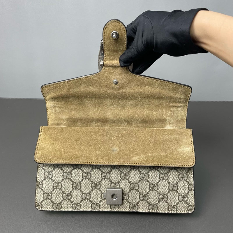 Gucci/古馳 Dionysus 鑽扣酒神老花拼駝色 25*13*7 🈚附件-6