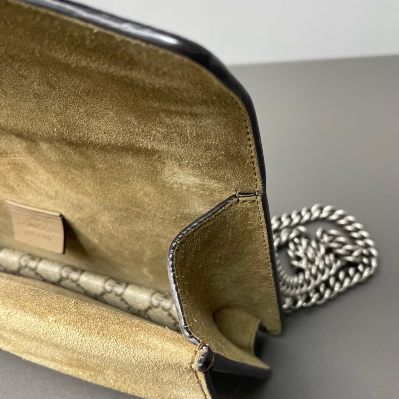 Gucci/古馳 Dionysus 鑽扣酒神老花拼駝色 25*13*7 🈚附件-9