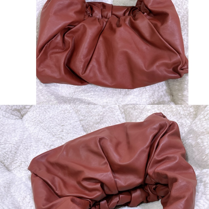 二手 BV Bottega Veneta 雲朵包可頌包 （酒紅色）-3