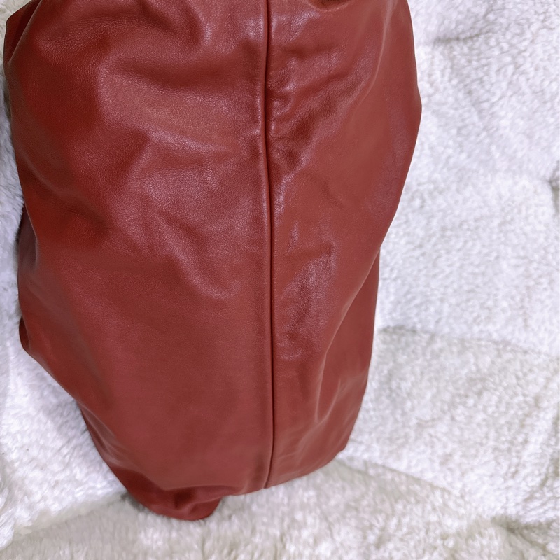 二手 BV Bottega Veneta 雲朵包可頌包 （酒紅色）-15