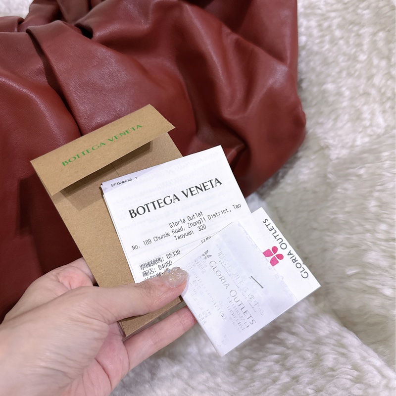 二手 BV Bottega Veneta 雲朵包可頌包 （酒紅色）-26