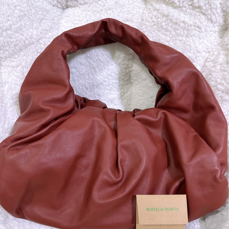 二手 BV Bottega Veneta 雲朵包可頌包 （酒紅色）-33