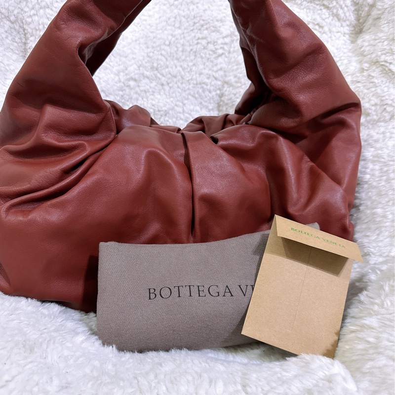 二手 BV Bottega Veneta 雲朵包可頌包 （酒紅色）-36