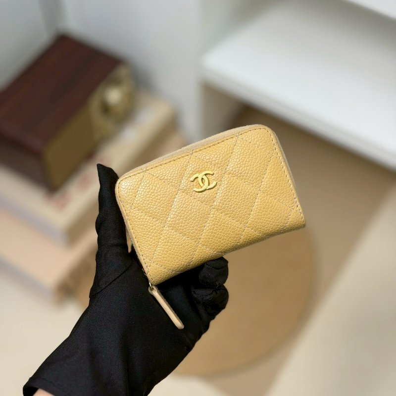 🏷Chanel 香奈兒．Coco 拉鍊卡夾零錢包/客人寄賣-0