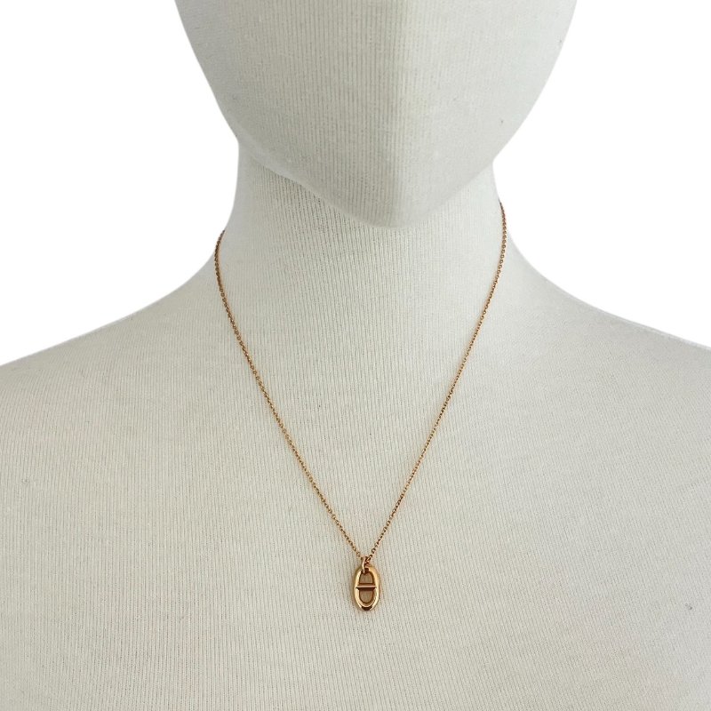 HERMES 愛馬仕  FARANDOLE PM 豬鼻子項鍊 K18PG 玫瑰金-1