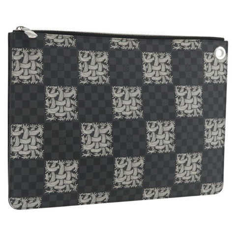 路易威登 Damier Graphite Pochette Jules GM 手拿包 M61232 正品 YKZ1258A